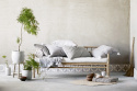 Lounge sofa i bambus med hvid pude