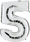 Ballonfigurer sølv 0 til 9 inkl. Helium-5