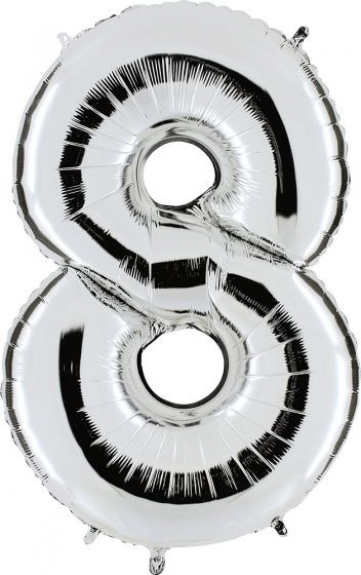 Ballonfigurer sølv 0 til 9 inkl. Helium-8 i gruppen Gaver / Gave til ham hos Sommarboden i Höllviken AB (BK-S09-8-1)