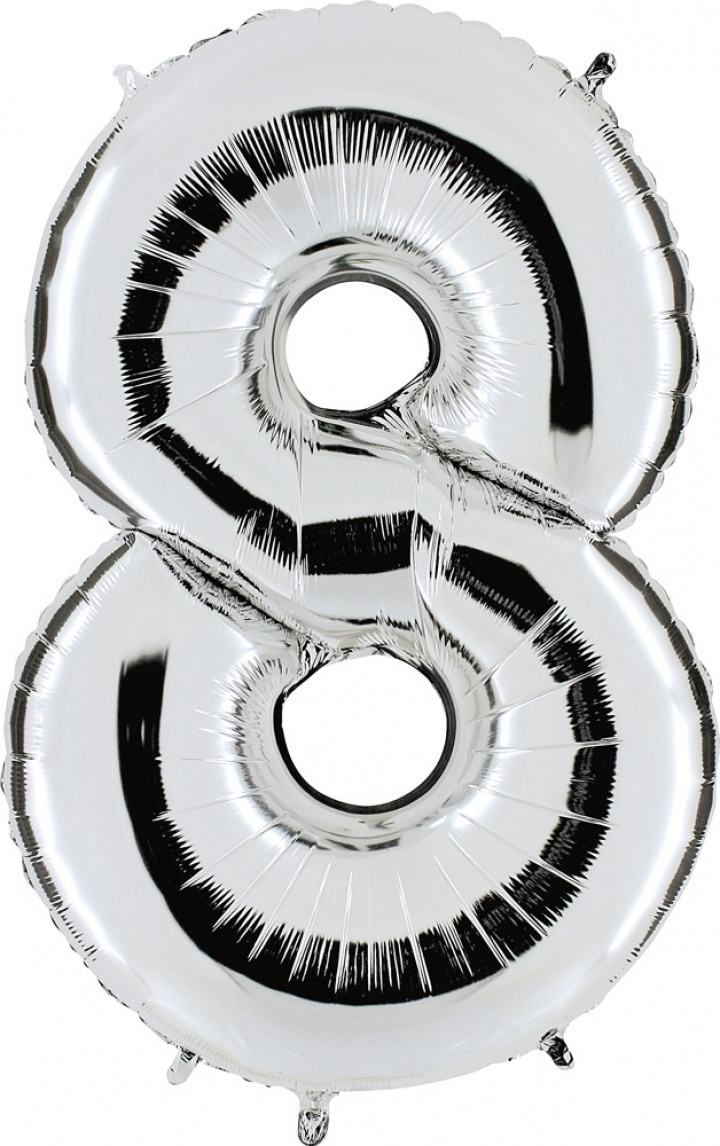 Ballonfigurer sølv 0 til 9 inkl. Helium-8 i gruppen Gaver / Gave til ham hos Sommarboden i Höllviken AB (BK-S09-8)