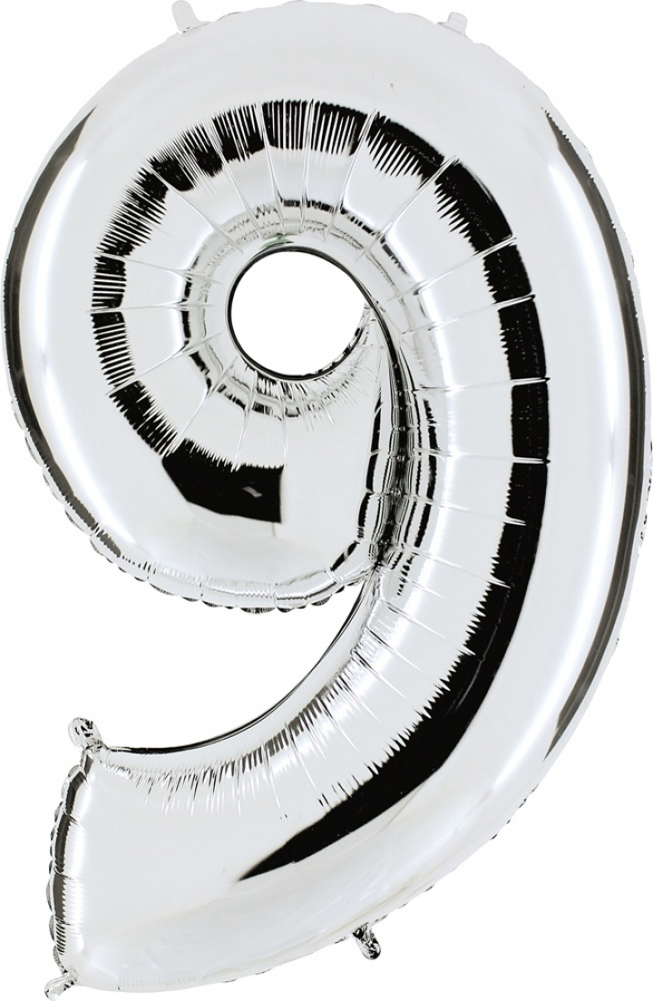 Ballonfigurer sølv 0 til 9 inkl. Helium-9 i gruppen Gaver / Gave til ham hos Sommarboden i Höllviken AB (BK-S09-9)