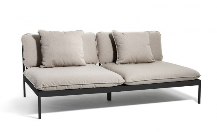 Bean Lounge 2 sæder sofa - mørkegrå/lysegrå aske i gruppen Udendørs møbler / Loungemøbler / Loungemoduler / 2-sæders sofa - loungemoduler hos Sommarboden i Höllviken AB (BONLS-DG-ASH)