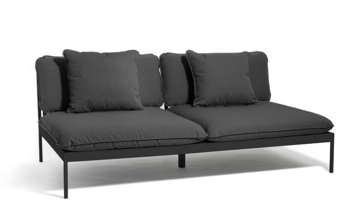 Bean Lounge 2 sæder sofa - mørkegrå/mørkegrå slynge i gruppen Udendørs møbler / Loungemøbler / Loungemoduler / 2-sæders sofa - loungemoduler hos Sommarboden i Höllviken AB (BONLS-DG-BONLSC-DGS)