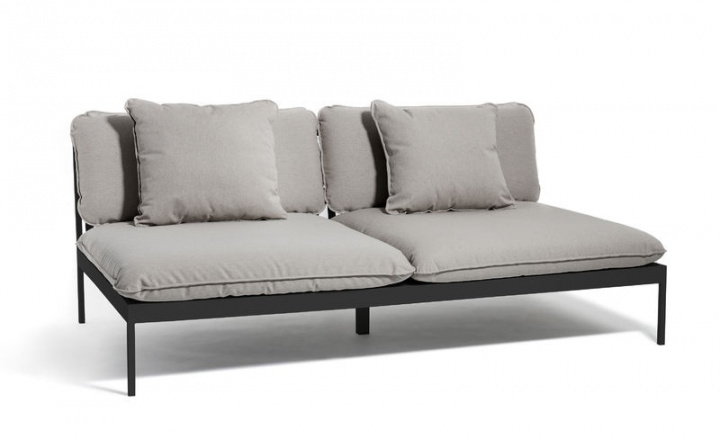 Bean Lounge 2 sæder sofa - mørkegrå/lysegrå slynge i gruppen Udendørs møbler / Loungemøbler / Loungemoduler / 2-sæders sofa - loungemoduler hos Sommarboden i Höllviken AB (BONLS-DG-LGS)