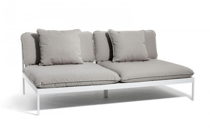Bean Lounge 2 sæder sofa - lysegrå/lysegrå slynge i gruppen Udendørs møbler / Loungemøbler / Loungemoduler / 2-sæders sofa - loungemoduler hos Sommarboden i Höllviken AB (BONLS-LG-BONLSC-LGS)