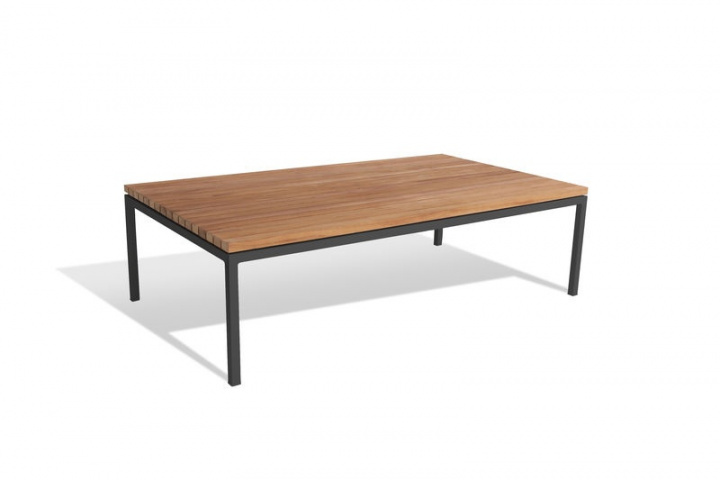 Bean Lounge Table, lille - mørkegrå/teak disk i gruppen Udendørs møbler / Loungemøbler / Loungemoduler / Sofabord & Sidebord - Loungemoduler hos Sommarboden i Höllviken AB (BONT60-DG-BONTT60-T)