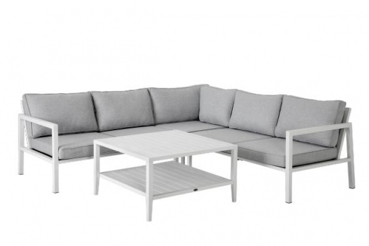 Belfort Lounge Group, Build Yourself - White/Pearl Gray Dyna i gruppen Udendørs møbler / Loungemøbler / Loungegrupper / Byg selv hos Sommarboden i Höllviken AB (Belfort-lounge-vit-SET)