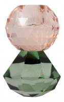 Crystal Candlestick H10 CM - Peach/Olive