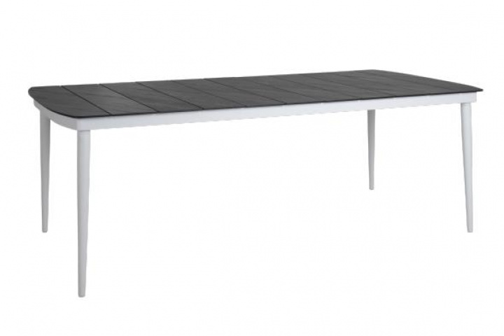 Callander spisebord 208x100 H73 cm - hvidt/mørkt sten look i gruppen Udendørs møbler / Materiale / Aluminiummøbler / Spisebord - Aluminiummøbler hos Sommarboden i Höllviken AB (Callander-matbord-208-vit)