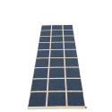 Criss tæppe - dark blue/cream/cream edge