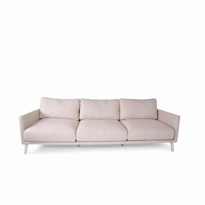 Easy 3 -personers sofa - Hvid/Lin Dyna i gruppen Udendørs møbler / Loungemøbler / Loungemoduler / 3-personers sofa - loungemoduler hos Sommarboden i Höllviken AB (Easy03-1072)