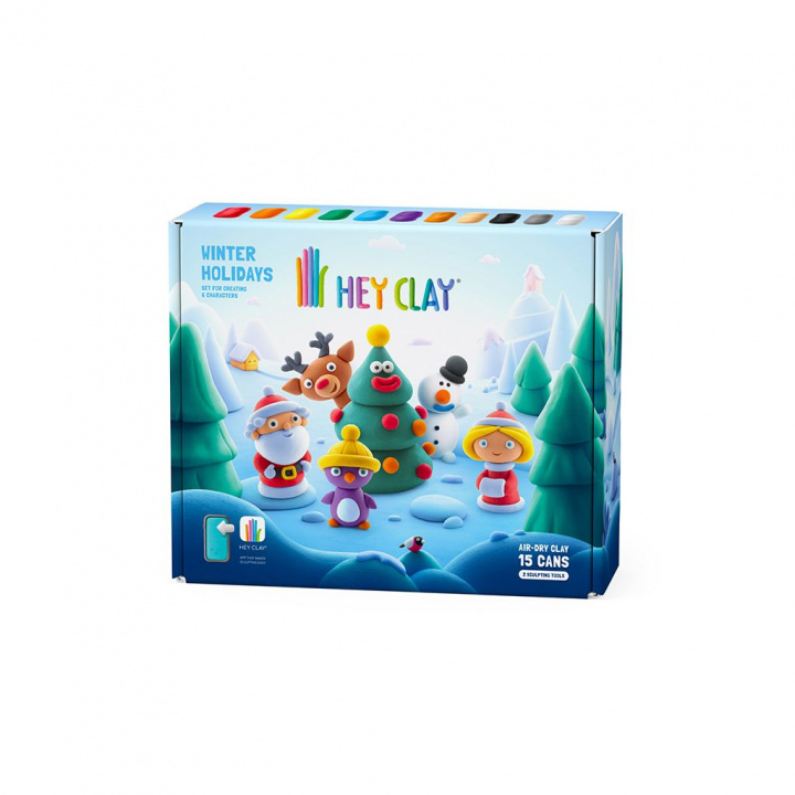 Hey Clay Winter Holiday ler, 15-pak i gruppen Legetøj / Puslespil og kreativitet hos Sommarboden i Höllviken AB (HC99001)