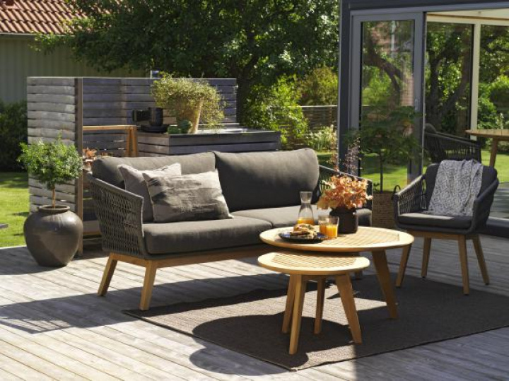 Kenton Sofa Group, bygg själv - grå/grå pude i gruppen Udendørs møbler / Loungemøbler / Loungegrupper / Byg selv hos Sommarboden i Höllviken AB (Kenton-soffgrupp-SET)