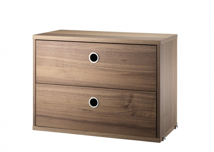 String skuffekabinet 58x30 cm - valnød i gruppen Indretning / Dekoration / Hylder og opbevaring hos Sommarboden i Höllviken AB (LH5830-04-1)