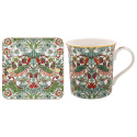 White Strawberry Thief mugg & glasunderlägg