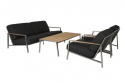 Naos sofagruppe, byg selv - rustfrit stål/næsten sort hynde