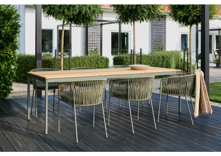 Nox Bamboo / Piatto spisestuesæt, byg selv - nordisk grøn i gruppen Udendørs møbler / Madgrupper / Byg selv hos Sommarboden i Höllviken AB (NoxBamboo-Piatto-NG-SET)