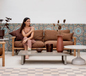 Bordplade 120x70 cm - taupe lavasten glaserad
