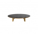 Bordplade Ø 144 cm - smokey black hærdet glas
