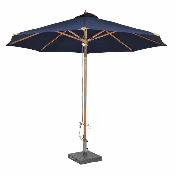 Nice parasol m træ 3m - marineblå i gruppen Udendørs møbler / Solbeskyttelse / Parasoller hos Sommarboden i Höllviken AB (P300-345)