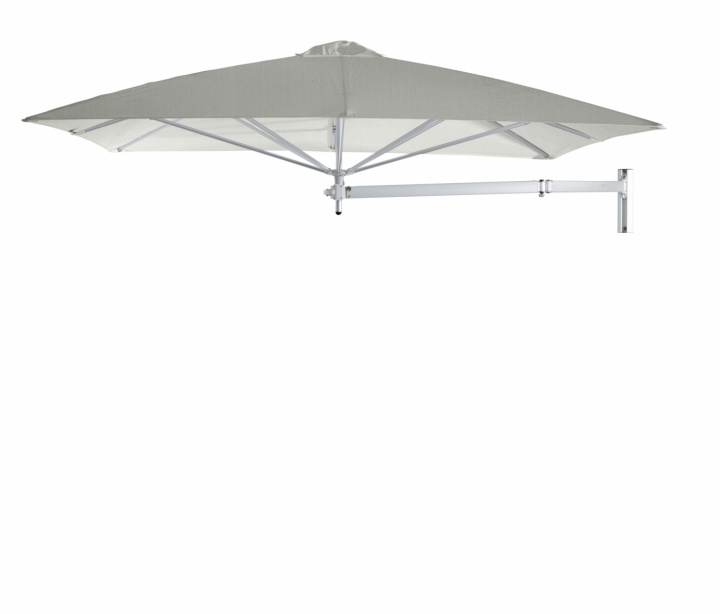 Paraflex Wall parasol, square, 230 cm, Neo arm Alu - Grey i gruppen Udendørs møbler / Solbeskyttelse / Parasoller hos Sommarboden i Höllviken AB (PFWALL230NEO-GREY)