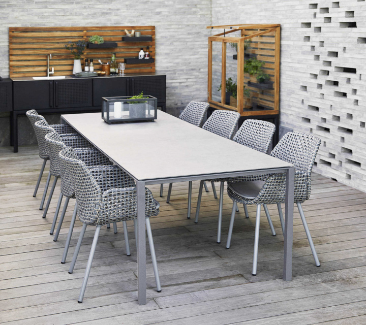 Pure spisebord 280x100 H73 cm - light grey/flere bordplader i gruppen Udendørs møbler / Bord / Spisebord hos Sommarboden i Höllviken AB (Pure-280x100cm-lightgrey)