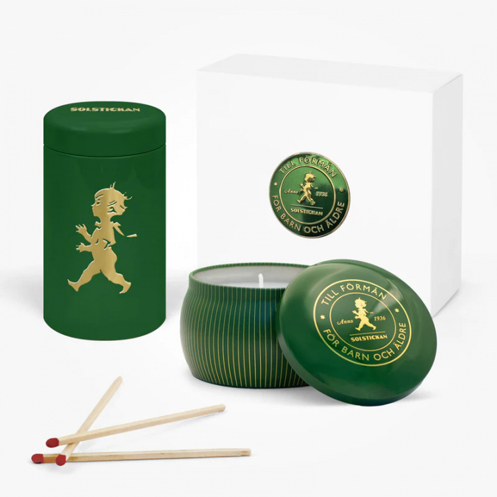 Duftlys Coniferous Forest + Matchstick, gaveæske - grøn i gruppen Indretning / Dekoration / Lys hos Sommarboden i Höllviken AB (ST80-9339)