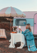 Amorosa parasol Ø 2,1 m - pink stripe