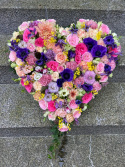 Hjerte begravelse, XL – blandet blomster